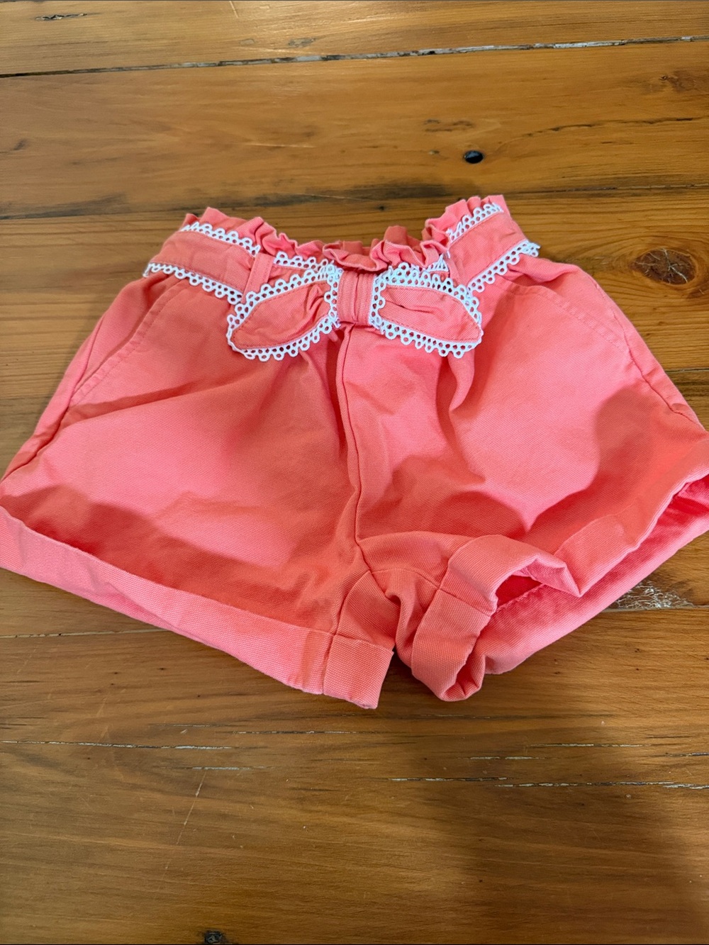 Janie and Jack orange Bow-Trim High-Waist Shorts